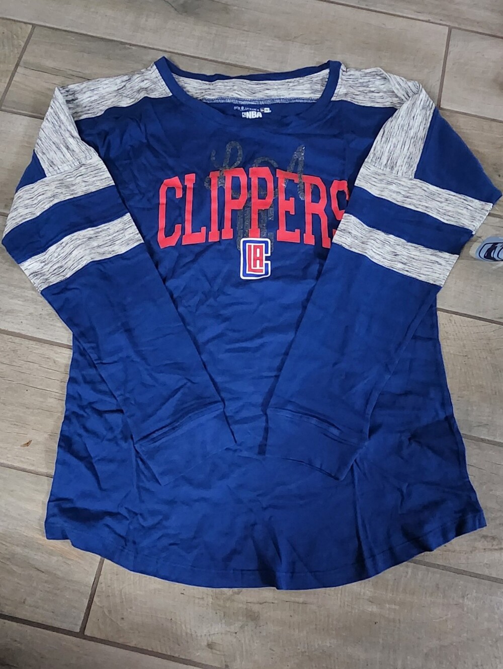 NWT LA Clippers shirt ¾ three-quarter sleeve official fan gear, NBA 4her